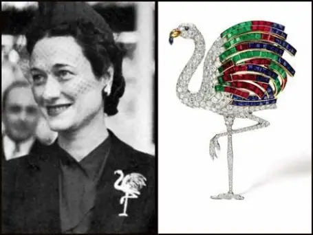 Wallis Simpson καρφίτσα Φλαμίνγκο