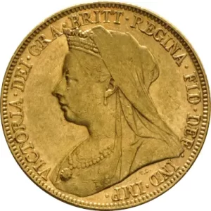 χρυσή λίρα victoria old head 1893-1901 μπροστά όψη