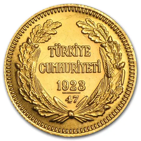 χρυση λιρα τουρκιας 1923 πίσω όψη
